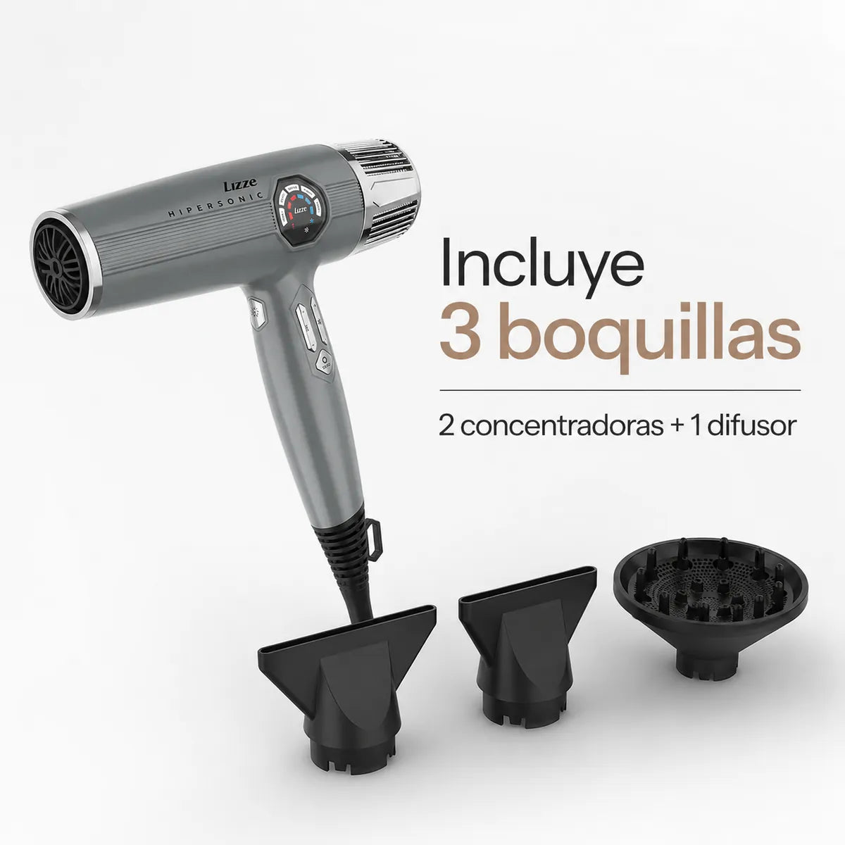 Secador de cabello Profesional Lizze Hipersonic 2600W Motor DIGITAL