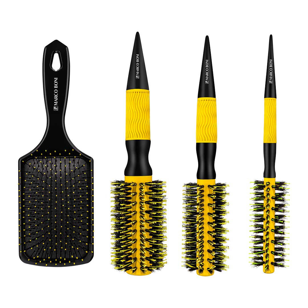 Kit Esencial de cepillos para Profesionales Marco Boni – cepillos Térmicos y Raqueta