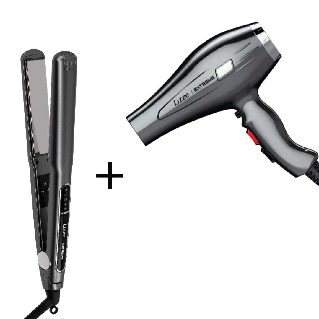 Combo Profesional Plancha LIZZE EXTREME + Secador LIZZE EXTREME 2400w